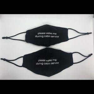 Unisex NEW Adjustable, Reusable Airplane Travel Cotton Face Mask, Black